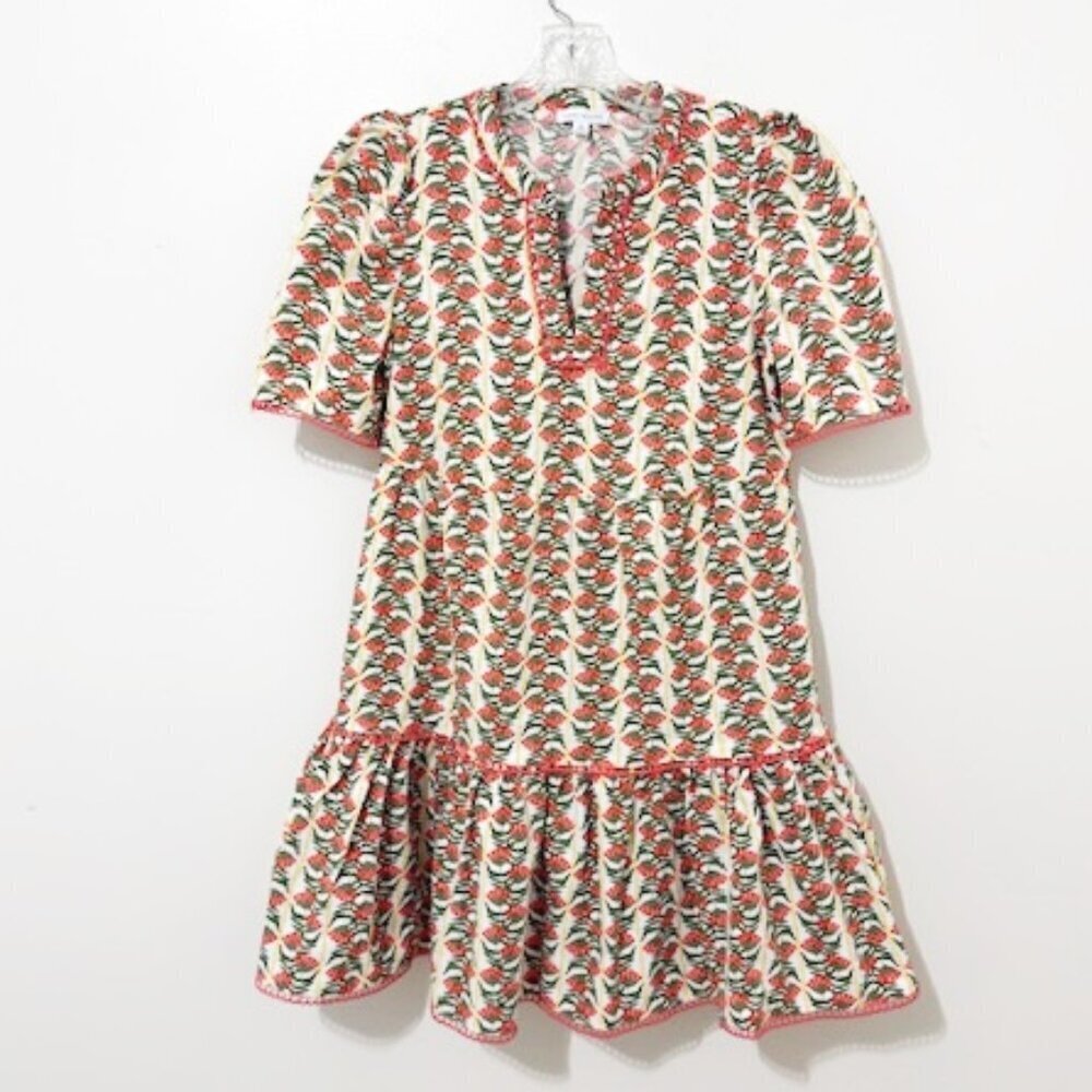 Mary Square Adelyn Floral Dress Honey Vines Coral Size S